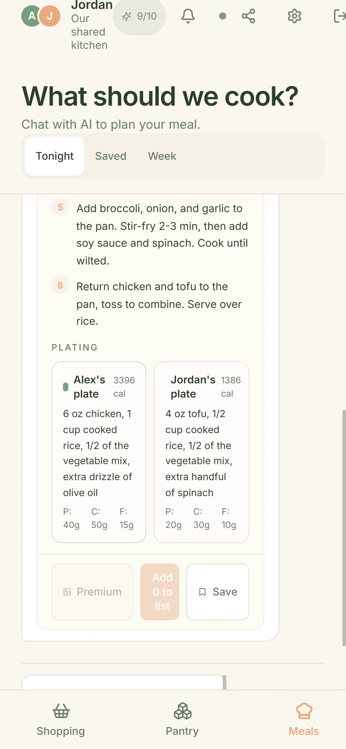 CookTwo — Adaptive Plating — one meal, two plates, both goals